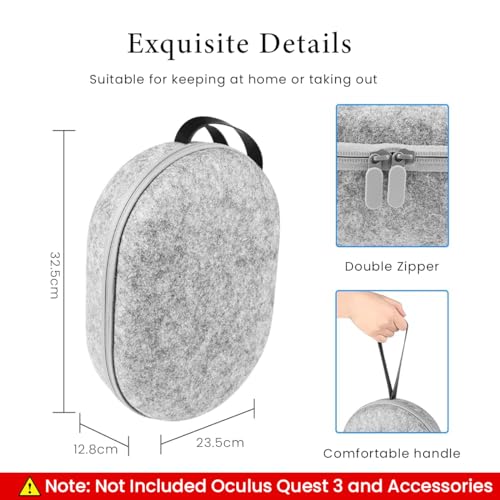 ZORBES® Carry Bag for Oculus Quest 3 Anti-Scratch Travel Case for Accessories Handle with Handstrap VR Gaming Headset 3 PCS ZORBES® Carry Bag for Oculus Quest 3 Anti-Scratch Travel Case for Accessories Handle with Handstrap VR Gaming Headset 3 PCS